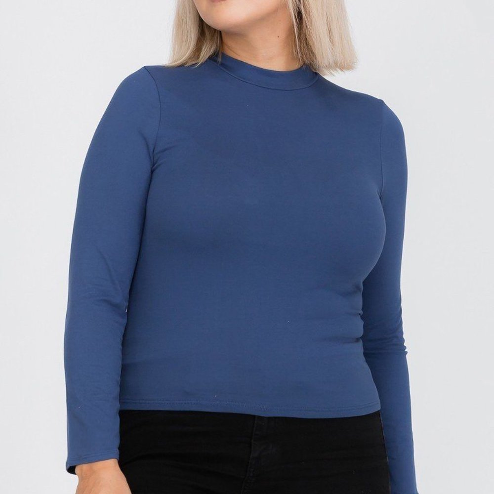Mock Neck Solid Top